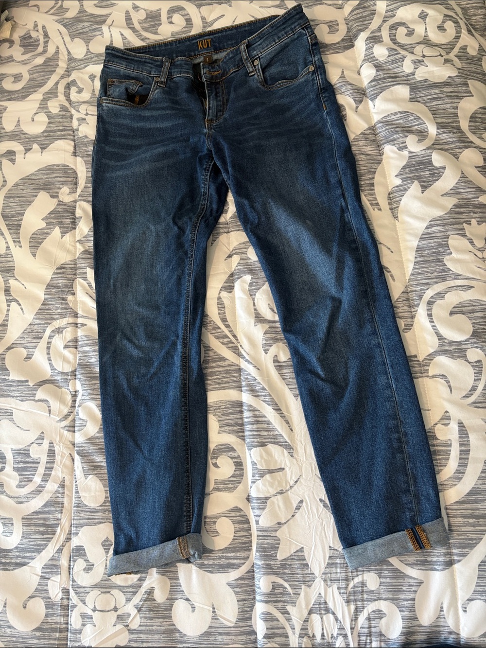 Kut from the Kloth Dark Blue Straight Leg Jeans